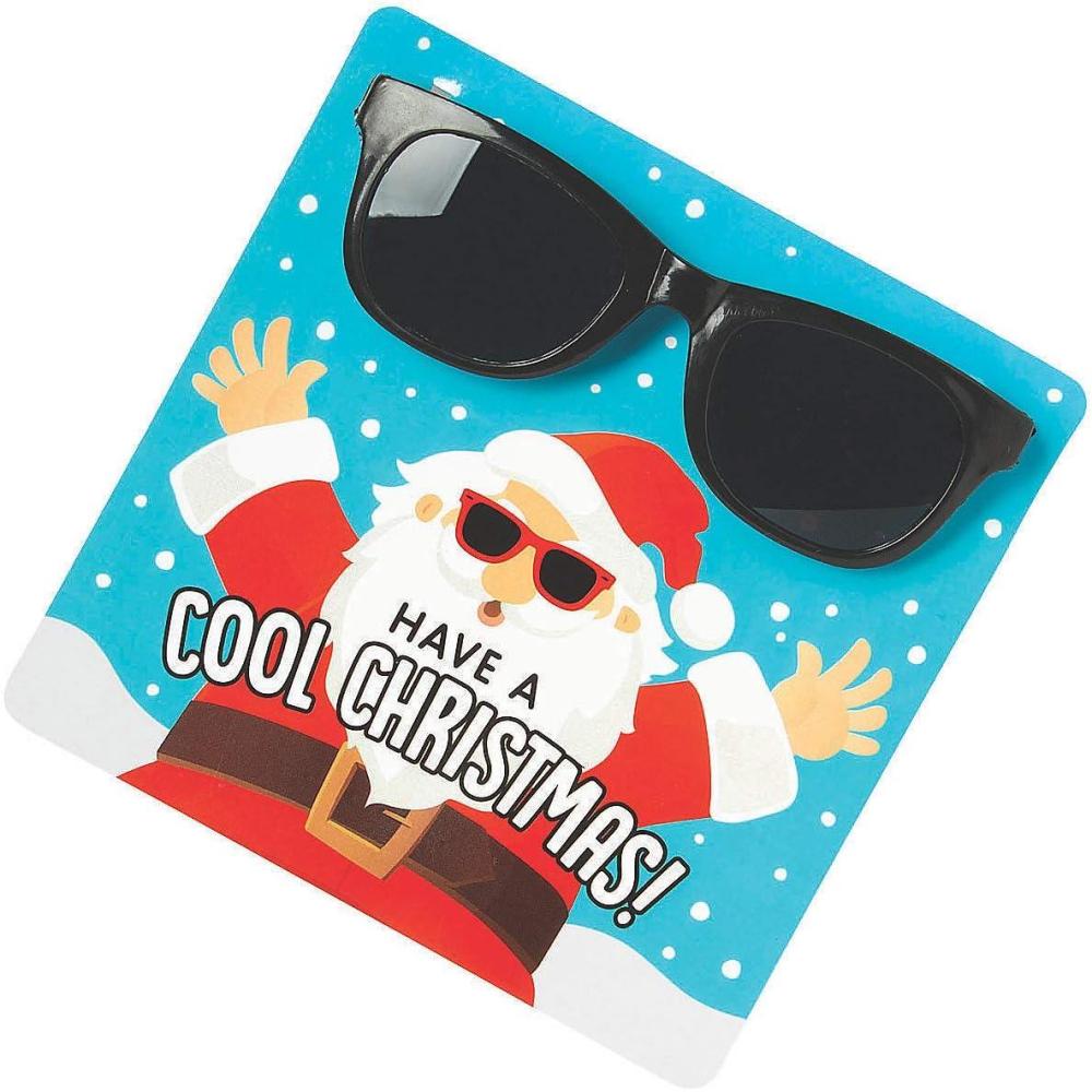 imageFun Express Cool Santa Glasses with Card Apparel Accessories 12 Pieces