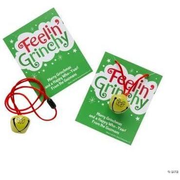 imageFun Express Personalized Dr Seuss The Grinch Jingle Bell Necklaces on Card 12 Pieces