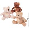 Fun Express – Suede-Like Patchwork Plush Bears – Toys – Plush – Bean Bag Animals – 12 Pieces