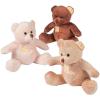 Fun Express – Suede-Like Patchwork Plush Bears – Toys – Plush – Bean Bag Animals – 12 Pieces