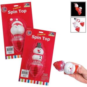 Light-Up Holiday Spin Tops for Kids and Adults, Plastic Christmas Party Favors