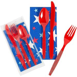 Patriotic Cutlery Sets, 50 Pieces