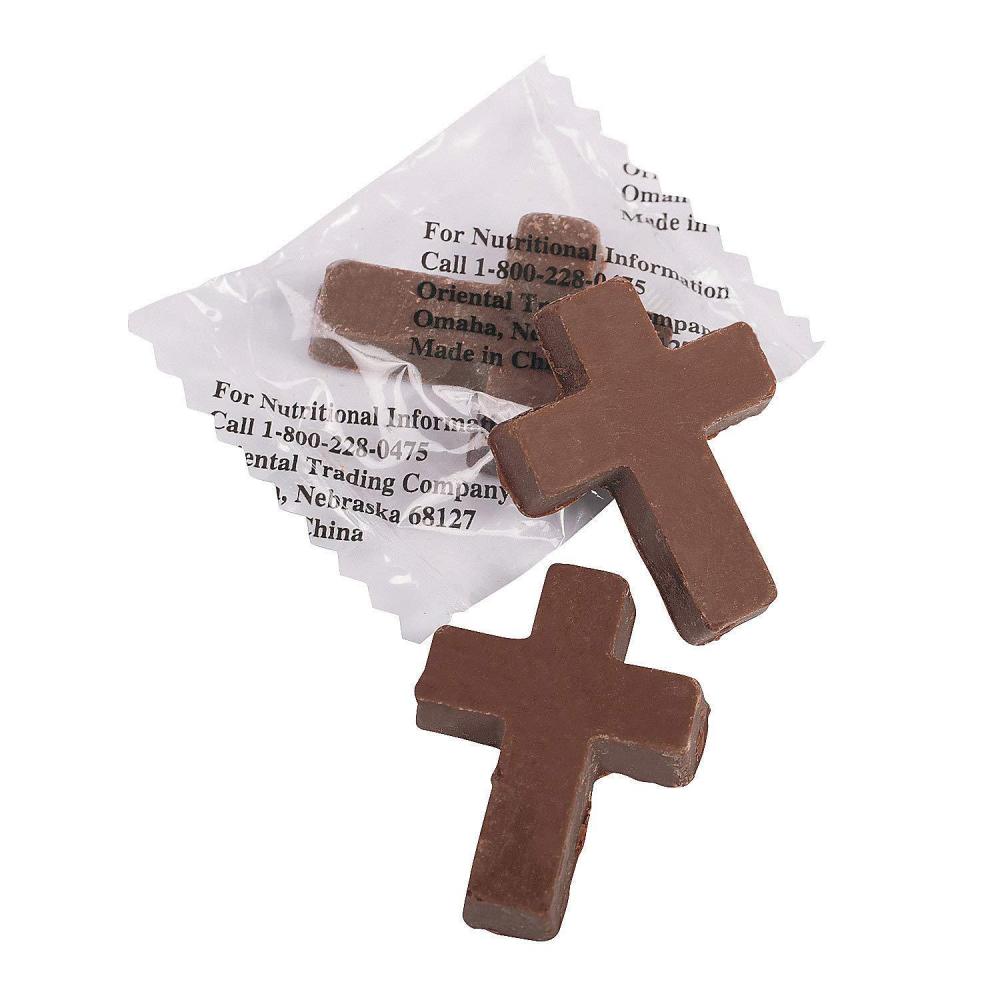 imageFun Express Chocolate Cross Candy for Easter Bulk 91 Pack  Religious Christian Easter Basket Stuffers ampamp Egg Fillers  Individually Wrapped Scripture Candy for Sunday School Church Events ampamp Holiday Celebrations
