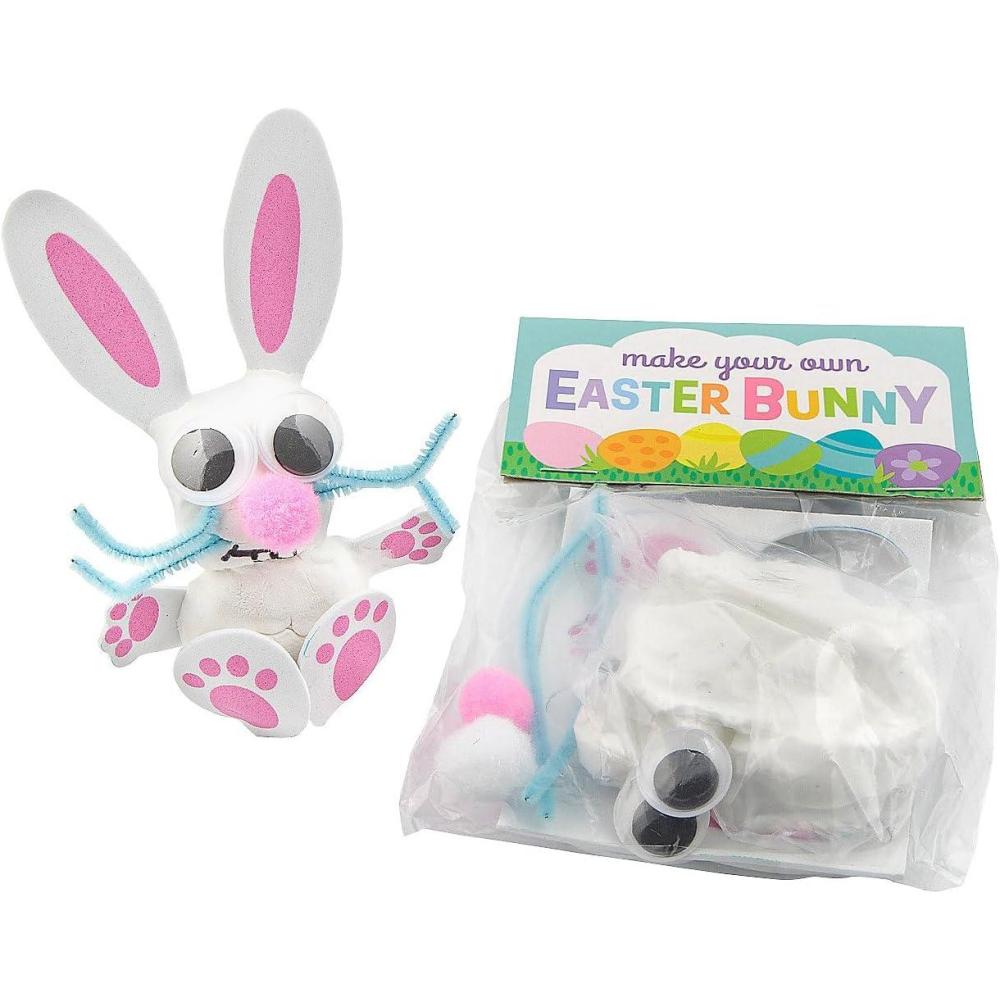 imageFun Express Make Your Own White Easter Bunny Handout Air Dry Clay Craft Kit Makes 12