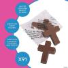 Fun Express Chocolate Cross Candy for Easter Bulk 91 Pack – Religious Christian Easter Basket Stuffers & Egg Fillers | Individually Wrapped Scripture Candy for Sunday School, Church Events & Holiday Celebrations