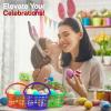 Fun Express Easter Basket Bulk – 72 Pcs Colorful Plastic Baskets – Empty – 5 3/4″ diam. x 3 1/4″ – Perfect for Easter Egg Hunts