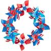 Patriotic Plastic Pinwheel Wreath