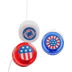 Fun Express 1 1/4″ diam. Bulk 48 Pieces Red, White & Blue Mini Patriotic YoYo Assortment