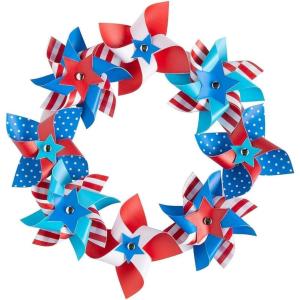 Patriotic Plastic Pinwheel Wreath