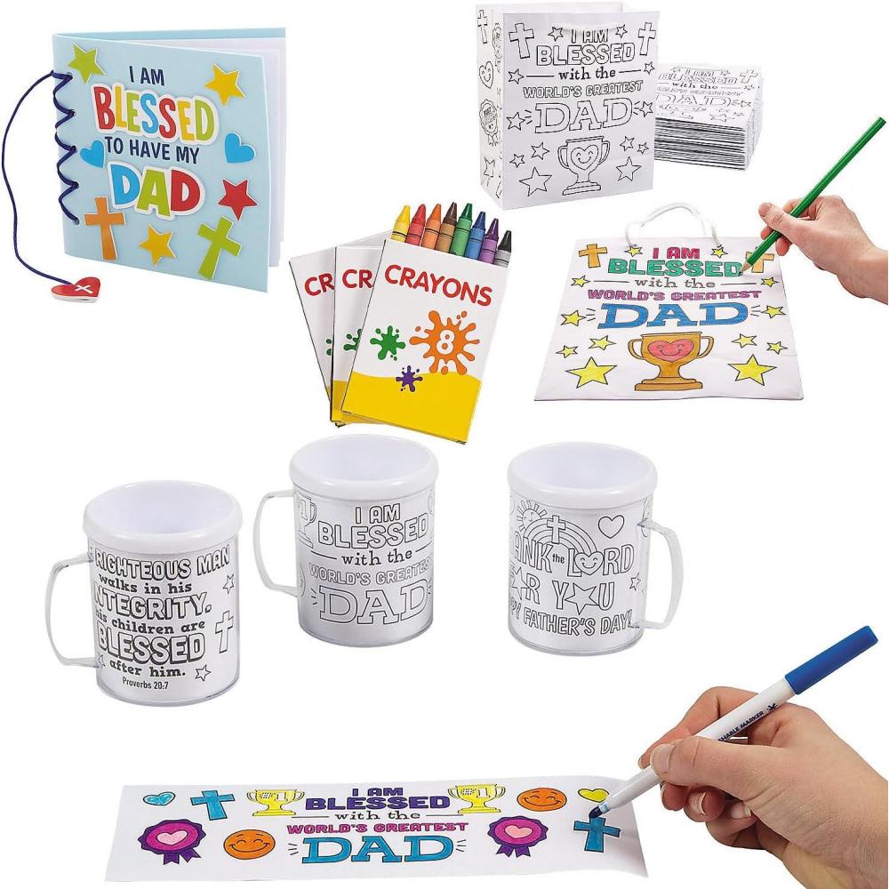 imageFun Express Color Your Own Religious Fathers Day Craft Assortment Makes 48