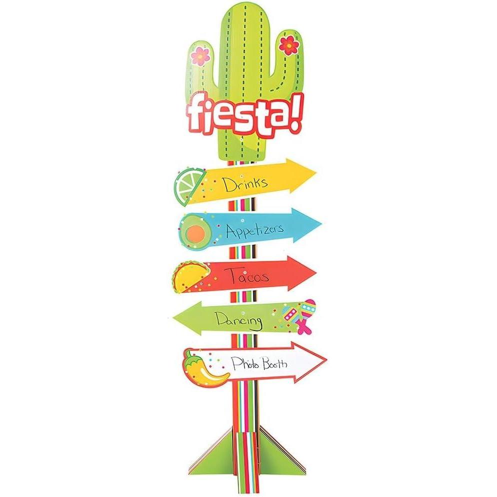 imageFun Express Fiesta Food ampamp Drinks Directional Sign  Party and Cinco de Mayo Party Decor  Over 5 Feet TallMulticolour