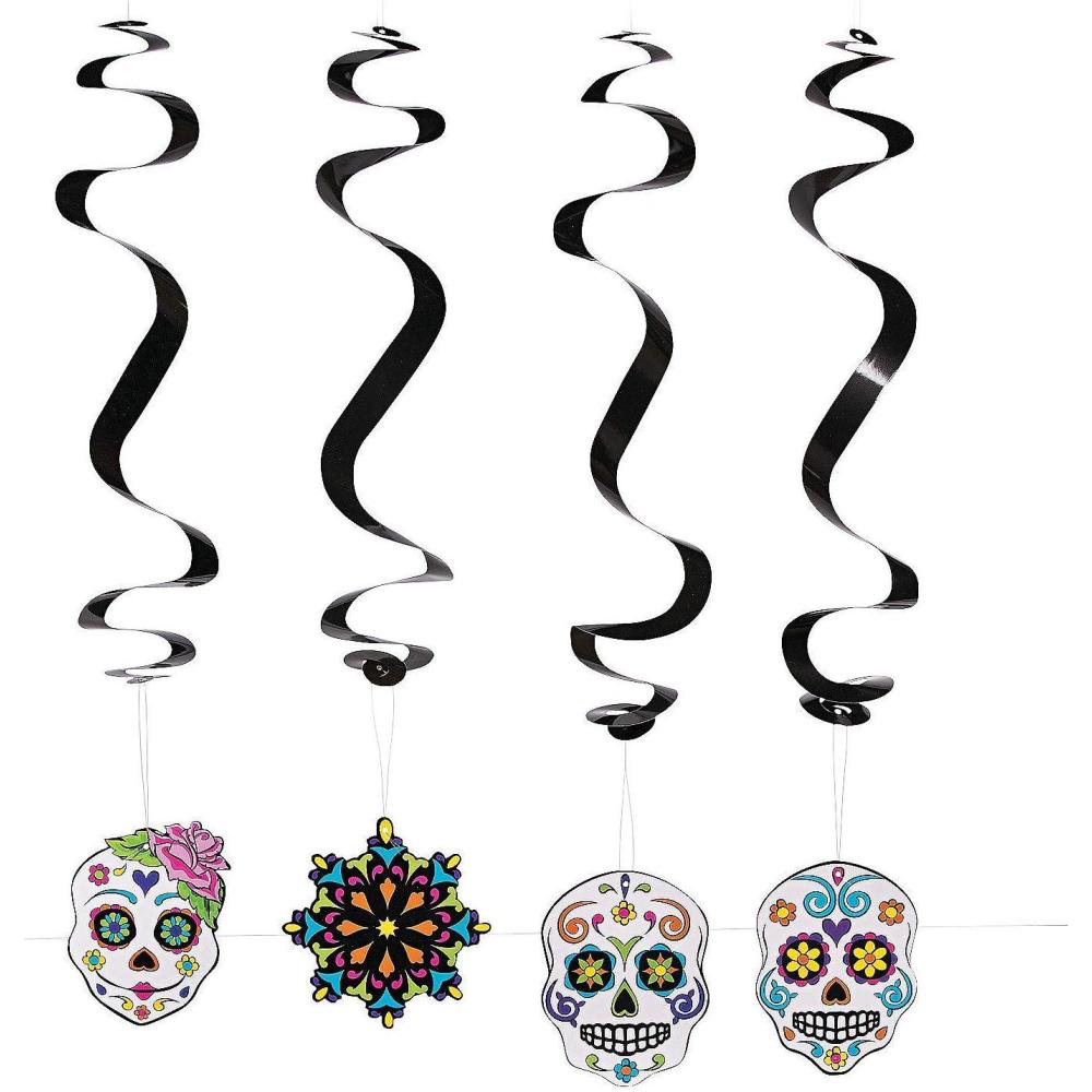 imageFun Express  Day Of The Dead Swirls for Halloween  Party Decor  Hanging Decor  Spirals ampamp Swirls  Halloween  12 Pieces