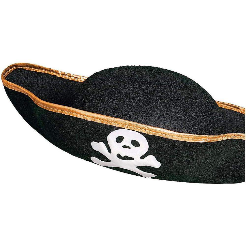 imageFun Express Black Felt Pirate Hat Adult Size  Halloween Costume and Prop