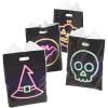Fun Express Neon Halloween Goody Bags – 12.5” x 17” Bulk 100 Pack – Plastic Party Bags for Halloween – Bright Neon Colors – Perfect for Treats & Favors