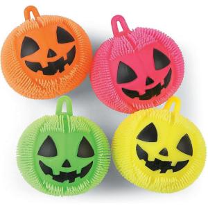 Fun Express – Light Up Jack O Lantern Puffers for Halloween – Toys – Value Toys – Light Up Toys – Halloween – 12 Pieces