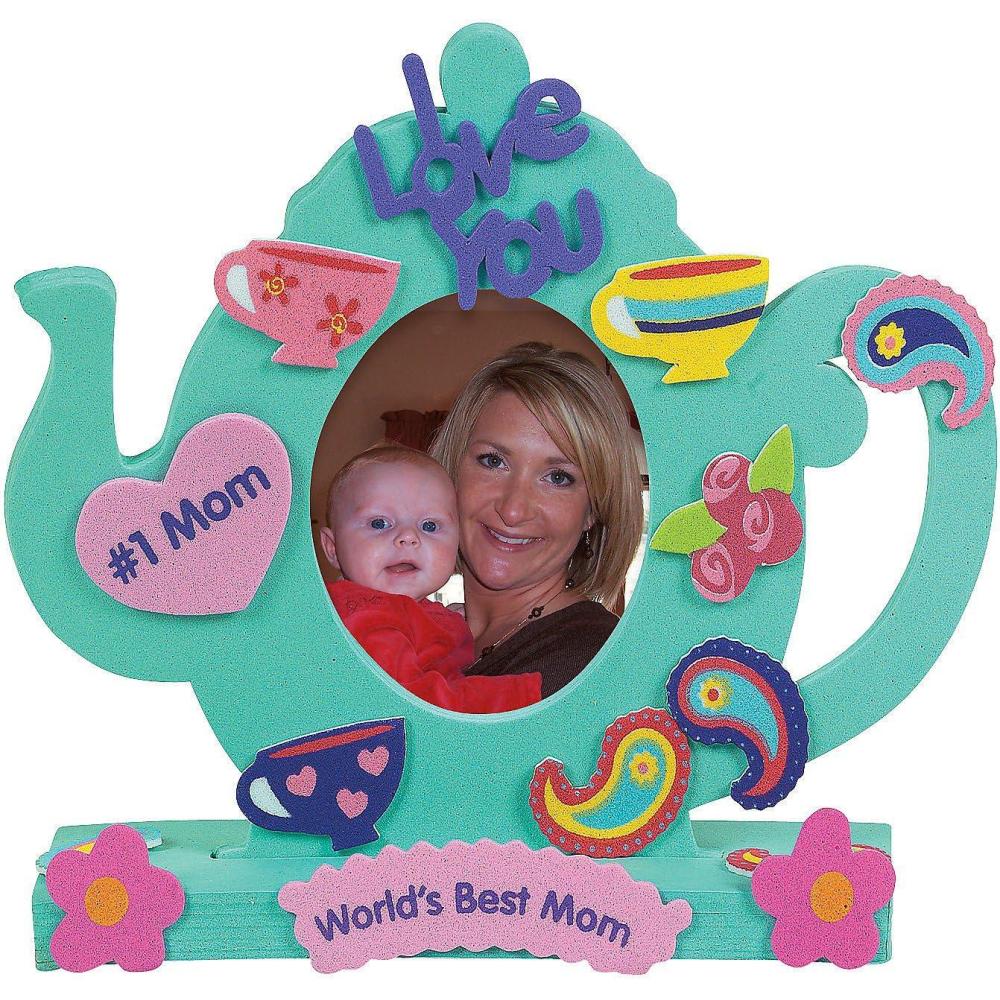 imageFun Express Tea Pot Shaped Picture Frame Craft Kits  Makes 12  Foam Frame Crafts for Kids  Party Favors