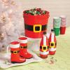 Fun Express Christmas Mugs Set of 12 – Santa Boot Plastic Coffee Mugs with Handles | 10 oz Holiday Party Cups for Kids & Adults | Reusable Christmas Party Supplies & Favors for Hot Chocolate Bar