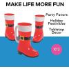 Fun Express Christmas Mugs Set of 12 – Santa Boot Plastic Coffee Mugs with Handles | 10 oz Holiday Party Cups for Kids & Adults | Reusable Christmas Party Supplies & Favors for Hot Chocolate Bar
