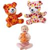 Charming Autumn-Leaf Plush Bears, 4.25″ x 4.5″ (12-Pack) – White & Orange Stuffed Bears with Multicolor Leaf Prints – Perfect for Fall Festivals, Thanksgiving Favors & Classroom Rewards
