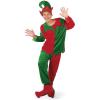 Fun Express Men’s Classic Christmas Elf Red & Green Polyester Costume – One Size First Most – 4 Piece Set