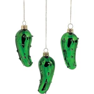 Hand Blown Glass Pickle Christmas Ornaments – Set of 12 – Holiday Home Decor