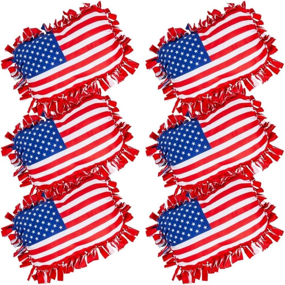 imageFun Express Patriotic Flag Fleece Tied Pillow Craft Kit  Makes 6