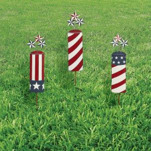Patriotic Metal Yard Signs – 3 Pieces