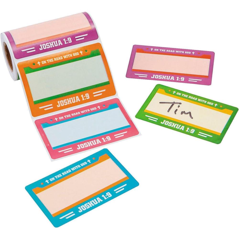 image:image3 12 x 2 14 On The Road VBS Paper Name TagsLabels 100 Pieces Vacation Bible School Supplies