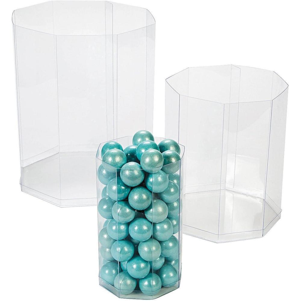image:imageFun Express Clear Octagon Candy Buckets Set of 3 Sizes Party Supplies Clear
