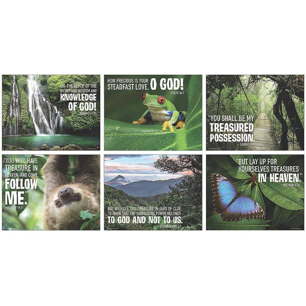 image:imageFun Express Rainforest Poster Set Educational and Learning Activities for Kids VBS Vacation Bible School SuppliesDecor 6 Pieces