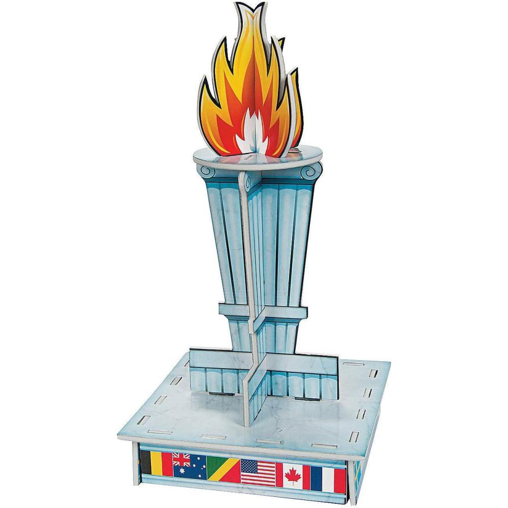 image:imageOlympic Flame Torch Centerpiece 13 Tall Party Decor Winter or Summer International Games Celebration 1 pc Features a Flag Base and Sturdy Foam Centerpiece Torch
