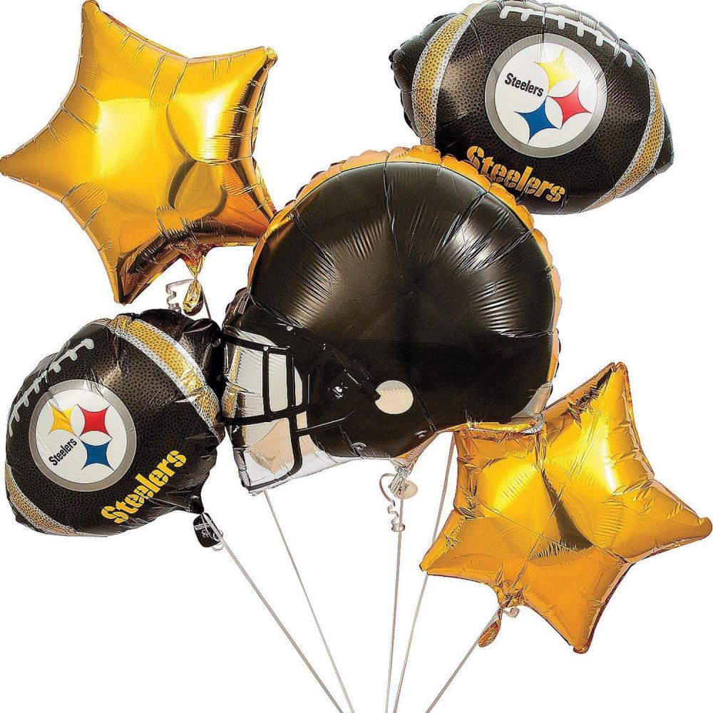 image:imagePittsburgh Steelers Mylar Balloon Set 5Piece NFL Football Foil Balloons for Game Day Tailgates Birthdays amp Fan Parties