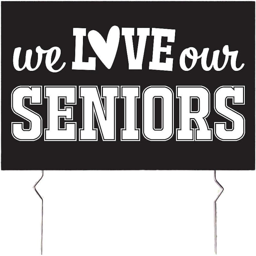image:imageProud We Love Our Seniors Yard Sign 26 x 16 1Pack Corrugated Plastic with Metal Stakes Graduation Driveways Yards amp School Entrances