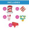130 Piece Seuss Party Disposable Tableware Kit For 24 Guests, Includes Plates, Napkins, Cups, Tablecloth and Silverware