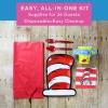 130 Piece Seuss Party Disposable Tableware Kit For 24 Guests, Includes Plates, Napkins, Cups, Tablecloth and Silverware