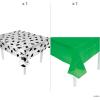 Fun Express 54″ x 108″ Graduation Cap Disposable Plastic Tablecloth Kit – 2 Piece Set – Great for Graduation Celebrations (Orange)(Green)