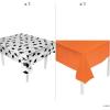 Fun Express 54″ x 108″ Graduation Cap Disposable Plastic Tablecloth Kit – 2 Piece Set – Great for Graduation Celebrations (Orange)(Orange)