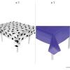 Fun Express 54″ x 108″ Graduation Cap Disposable Plastic Tablecloth Kit – 2 Piece Set – Great for Graduation Celebrations (Orange)(Purple)
