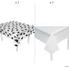 Fun Express 54″ x 108″ Graduation Cap Disposable Plastic Tablecloth Kit – 2 Piece Set – Great for Graduation Celebrations (Orange)(White)