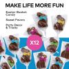 Fun Express Chocolate Easter Bunny Suckers Individually Wrapped Set of 12 – Premium Candy Lollipops for Kids Party Favors | Perfect for Easter Baskets, Classroom Treats & Holiday Celebrations