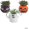 Fun Express DIY Mini Ceramic Halloween Planters – Set of 12 – Catt, Ghost and Pumpkin – Craft for Kids