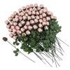 72 Pieces Pink Foil-Wrapped Milk Chocolate Roses – 14 Inch – Bulk