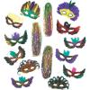 Fun Express Mardi Gras Masquerade Mask And Bead Bulk Assortment (set of 30) For Parties, Parade Floats and more