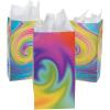 Fun Express Tie Dye Paper Bags for Party – Party Supplies – Bags – Paper Treat Bags – Party – 12 Pieces