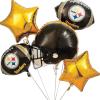 Pittsburgh Steelers Mylar Balloon Set – 5-Piece NFL Football Foil Balloons for Game Day, Tailgates, Birthdays & Fan Parties