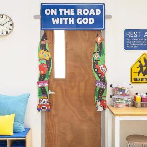 43 3/4″ x 59 1/4″ On the Road VBS Cardstock Door Border Decoration – 4 Pieces