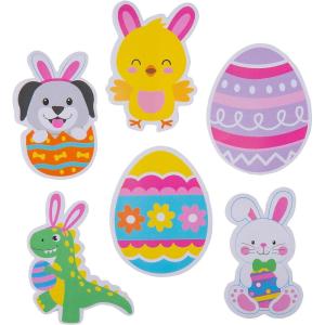 Fun Express 3″ Bulk 144 Pieces Easter Character Jumbo Vinyl Stickers