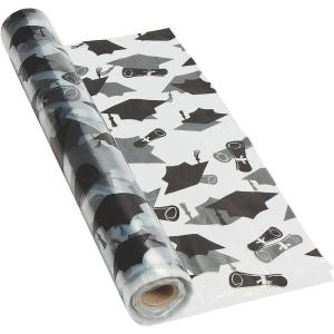 Fun Express Clear Graduation Plastic Tablecloth Roll – 100 feet Long – Party Table Supplies