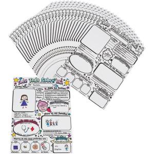 Fun Express Color Your Own “All About Me” Spanish Posters – 30 Pieces – Kindergarten and School Activities for Spanish Speaking Kids