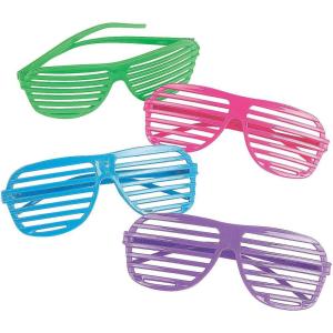 Fun Express Shutter Shades (1 Dozen) Apparel Accessories, Eyewear, Novelty Glasses – VBS Vacation Bible School Supplies/Decor(Assorted)